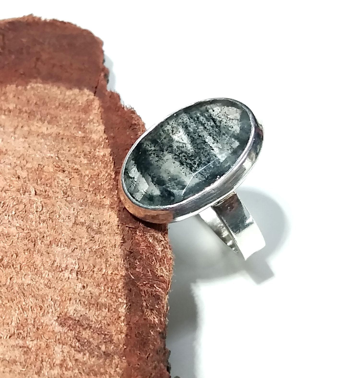 Natural Black Rutile Quartz Gemstone Ring, 925 Solid Starling Silver Ring, Black Rutile Faceted Stone Handmade Ring, For Gift Wedding Ring